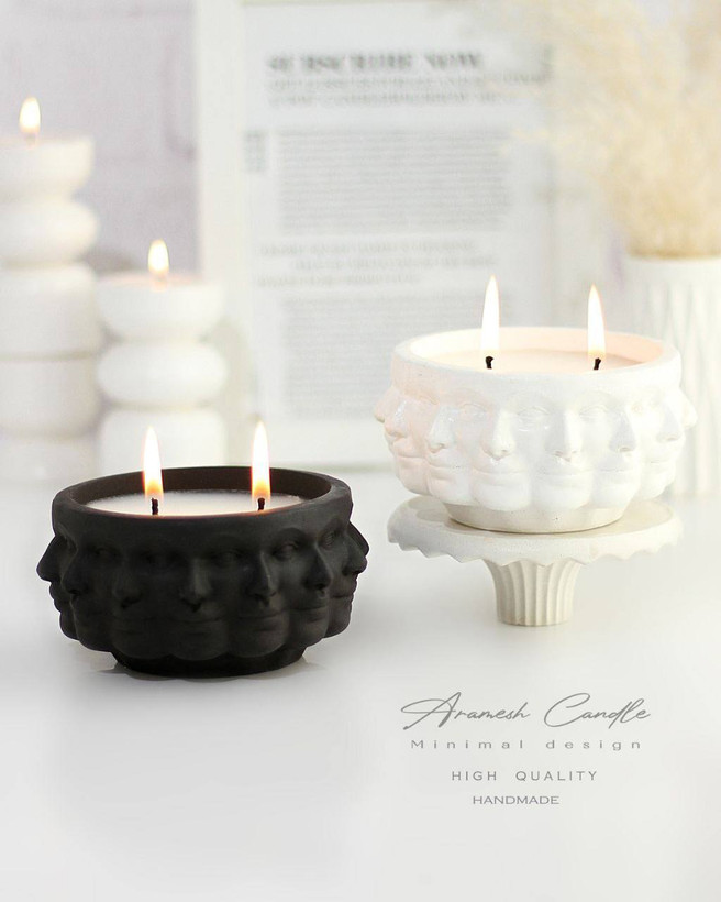 شمع معطر طبیعی طرح چهره ها